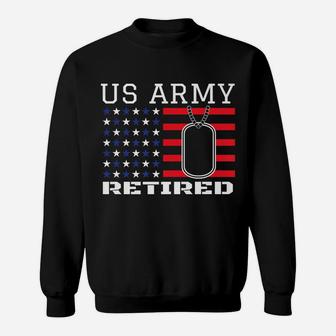 Us American Flag Patriotism Dog Tag Veteran Army Retirement Sweatshirt | Crazezy