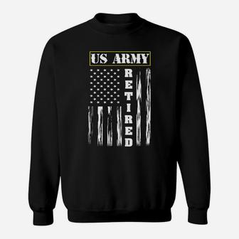 Us Army Retired - Distressed American Flag Sweatshirt | Crazezy DE