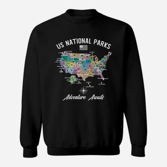 Us National Parks Map Sweatshirt | Crazezy DE