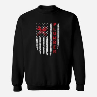 USA American Flag Plumber Job Plumbers Patriotic Sweatshirt - Seseable