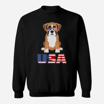 Usa Boxer Dog Usa Flag 4Th Of July Patriotic Sweatshirt - Monsterry DE