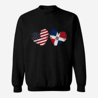 Usa Dominican Republic Flag Heart Sweatshirt - Thegiftio UK