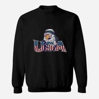 Usa Epic Patriot Bald Eagle 4Th Of July Patriotic Heather Royal Blue Sweatshirt | Crazezy