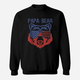 Usa Flag American Papa Bear Tank Gift Funny Bro Sweatshirt | Crazezy