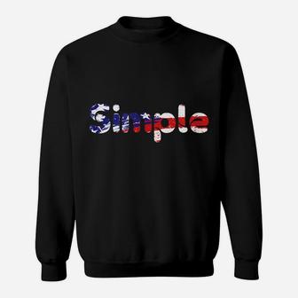 Usa Flag Inside Simple Text Sweatshirt | Crazezy