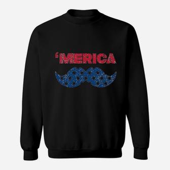 Usa Flag Mustache America Sweatshirt | Crazezy DE