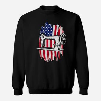 Usa Flag Tailor Sewer 4Th Of July Patriotic Sewing Sweatshirt - Monsterry