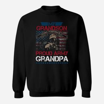 Usa My Grandson Has Your Back Proud Army Grandpa Shirt Gift Sweatshirt | Crazezy