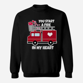 Valentine Fire Truck Sweatshirt | Crazezy
