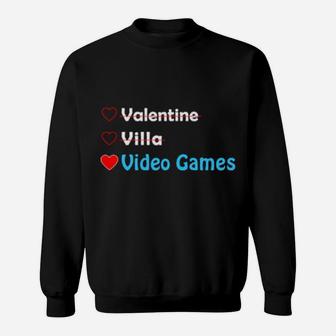 Valentine Villa Video Gamesvalentines Day Gaming Heart Sweatshirt - Monsterry