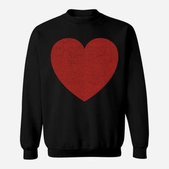 Valentines Day Gift Sweatshirt Distressed Red Heart Vintage Sweatshirt | Crazezy