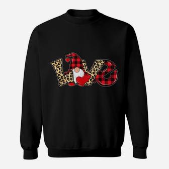 Valentine's Day Gnome Leopard Love Funny Gifts Sweatshirt | Crazezy