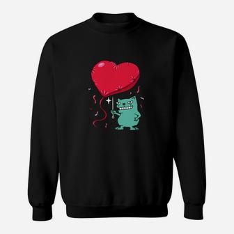 Valentines Day Heart Single Pet Owner Grumpy Sweatshirt - Monsterry