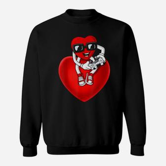 Valentines Day Heart Video Gamer Controller Sweatshirt - Monsterry