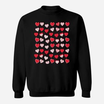 Valentines Day Hearts Love Girls Valentine Outfit Sweatshirt - Thegiftio UK
