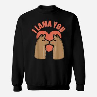 Valentine's Day I Lama You Llama Couples Love Partner Sweatshirt - Monsterry