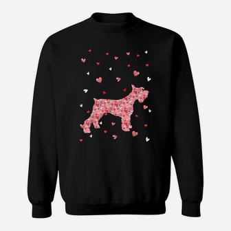 Valentines Day Love Hearts Schnauzer Dog Puppy Lover Sweatshirt | Crazezy AU
