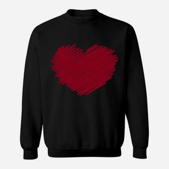 Valentines Day Lovely Scribbled Hear Sweatshirt - Thegiftio UK