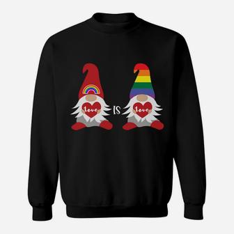 Valentine's Gay Pride Month Rainbow Gnome Gift Lgbqt Sweatshirt Sweatshirt | Crazezy CA