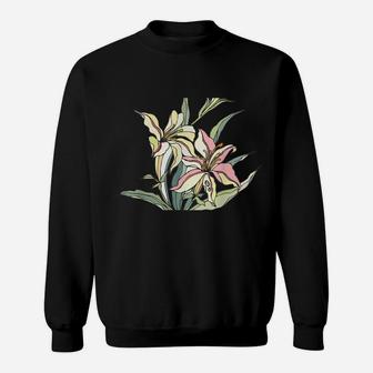 Variety Of Lillies Graphic Flower Print Flowered Tee Sweatshirt | Crazezy UK
