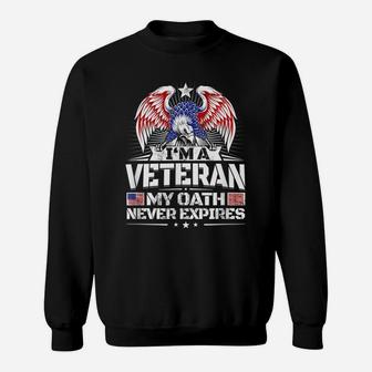 Veteran American Flag Proud Eagle - My Oath Saying Shirt Sweatshirt | Crazezy UK