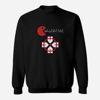 Video Gamer Valentines Day With Controllers Heart Sweatshirt - Monsterry