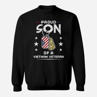 Vietnam Veteran Shirt Proud Son Dog Tag Tee Usa Men Boys Dad Sweatshirt | Crazezy