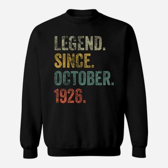 Vintage 1926 95Th Birthday Legend Since October 1926 Sweatshirt Sweatshirt | Crazezy