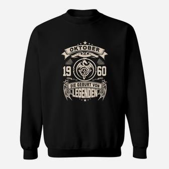 Vintage 1960 Geburtstags-Sweatshirt Oktober Legenden - Seseable