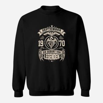 Vintage 1970 Geburtstags-Sweatshirt, September Legenden Edition - Seseable