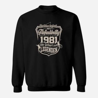 Vintage 1981 Legendäres Geburtstags Sweatshirt, Retro Design - Seseable