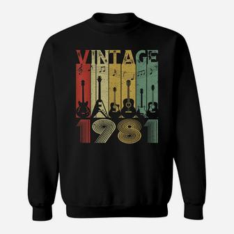 Vintage 1981 Tee 39Th Birthday Gifts Guitarist Guitar Lover Sweatshirt | Crazezy DE