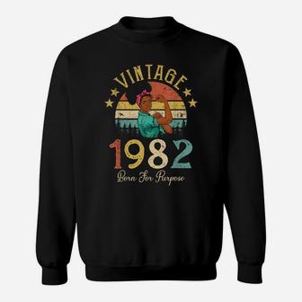 Vintage 1982 Born For Purpose Retro Afican Women Funny 39Th Sweatshirt | Crazezy DE