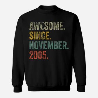 Vintage 2005 16Th Birthday Awesome Since November 2005 Sweatshirt | Crazezy CA