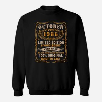 Vintage 35 Years Old October 1986 35Th Birthday Gift Sweatshirt | Crazezy