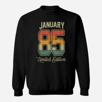 Vintage 35Th Birthday Gift January 1985 Sports Jersey Sweatshirt | Crazezy