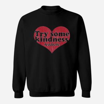 Vintage 70S Try Some Kindness Funny Heart Sweatshirt | Crazezy