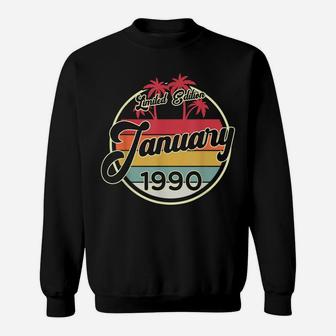 Vintage 80S January 1990 30Th Birthday Gift Sweatshirt | Crazezy