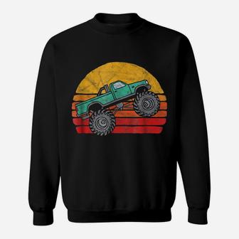 Vintage 80S Monster Truck Shirt - Cool Retro Sun Design Sweatshirt | Crazezy