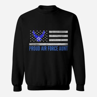 Vintage American Flag Proud Air Force Aunt Veteran Day Sweatshirt | Crazezy AU