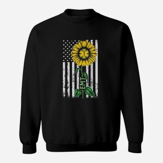 Vintage American Flag Sunflower Sweatshirt | Crazezy AU