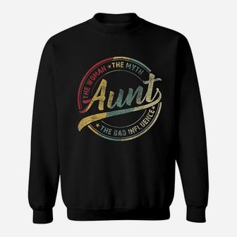 Vintage Aunt Woman Myth Bad Influence Sweatshirt | Crazezy