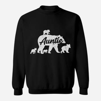 Vintage Auntie Aunt Bear With 4 Cub Mother's Day Sweatshirt | Crazezy