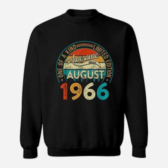 Vintage Awesome Since August 1966 55 Years Old Birthday Sweatshirt | Crazezy AU