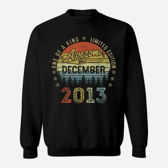 Vintage Awesome Since December 2013 8 Years Old Birthday Sweatshirt | Crazezy UK