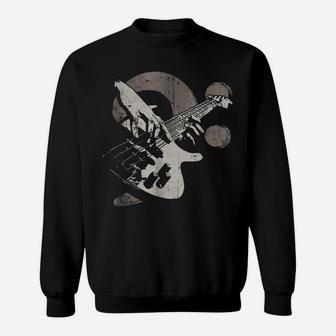 Vintage Bass Guitar Clef Shirt Gift For Bassist Player Sweatshirt | Crazezy CA