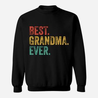 Vintage Best Grandma Ever Retro Mom Mother Distressed Sweatshirt Sweatshirt | Crazezy CA