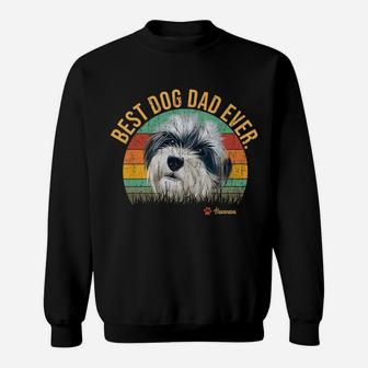 Vintage Best Havanese Dad Ever Father's Day Gift Dog Lover Sweatshirt | Crazezy AU