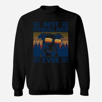 Vintage Best Pitbull Dad Ever Funny Pit Bull Dog Lovers Gift Sweatshirt | Crazezy DE