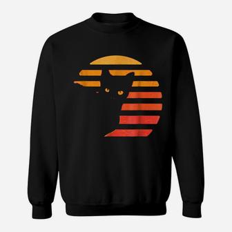 Vintage Black Cat Shirt Cats Lovers Gifts Sweatshirt | Crazezy DE